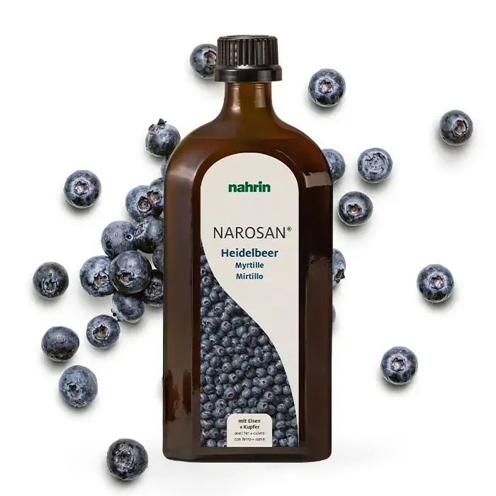 Narosan Mirtillo Nahrin, integratore multivitaminico arricchito con mirtillo nero, ferro e rame