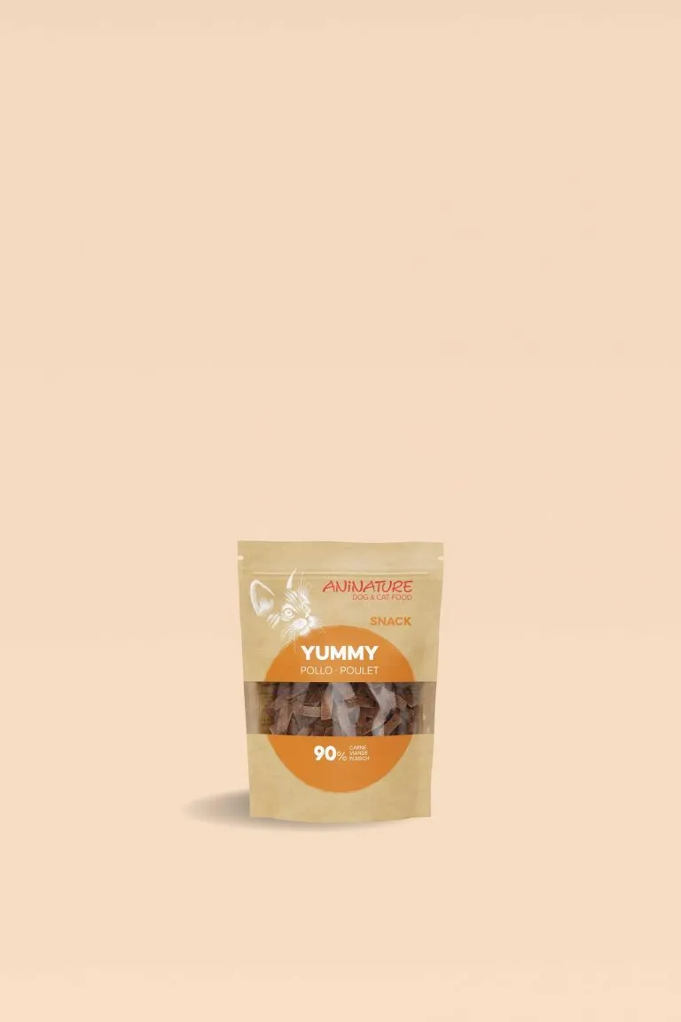 Snack Yummy ANiNATURE senza cereali con 90% pollo svizzero per gatti